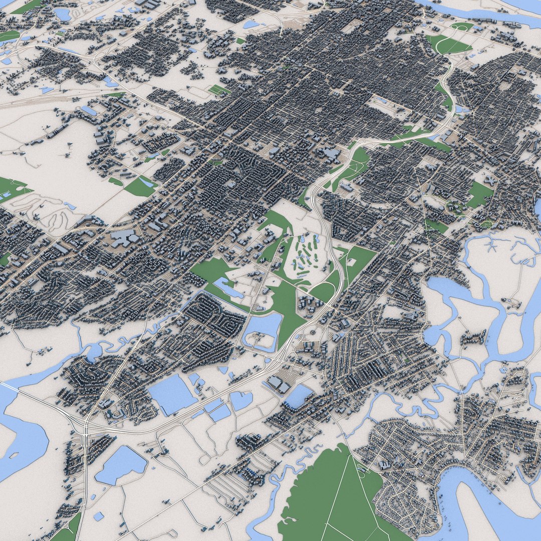 3D Model Savannah City Georgia - TurboSquid 2396626