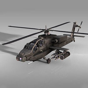 apache attack helicopter 3d c4d
