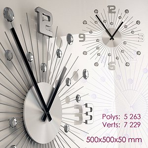 Wall clock with crystals