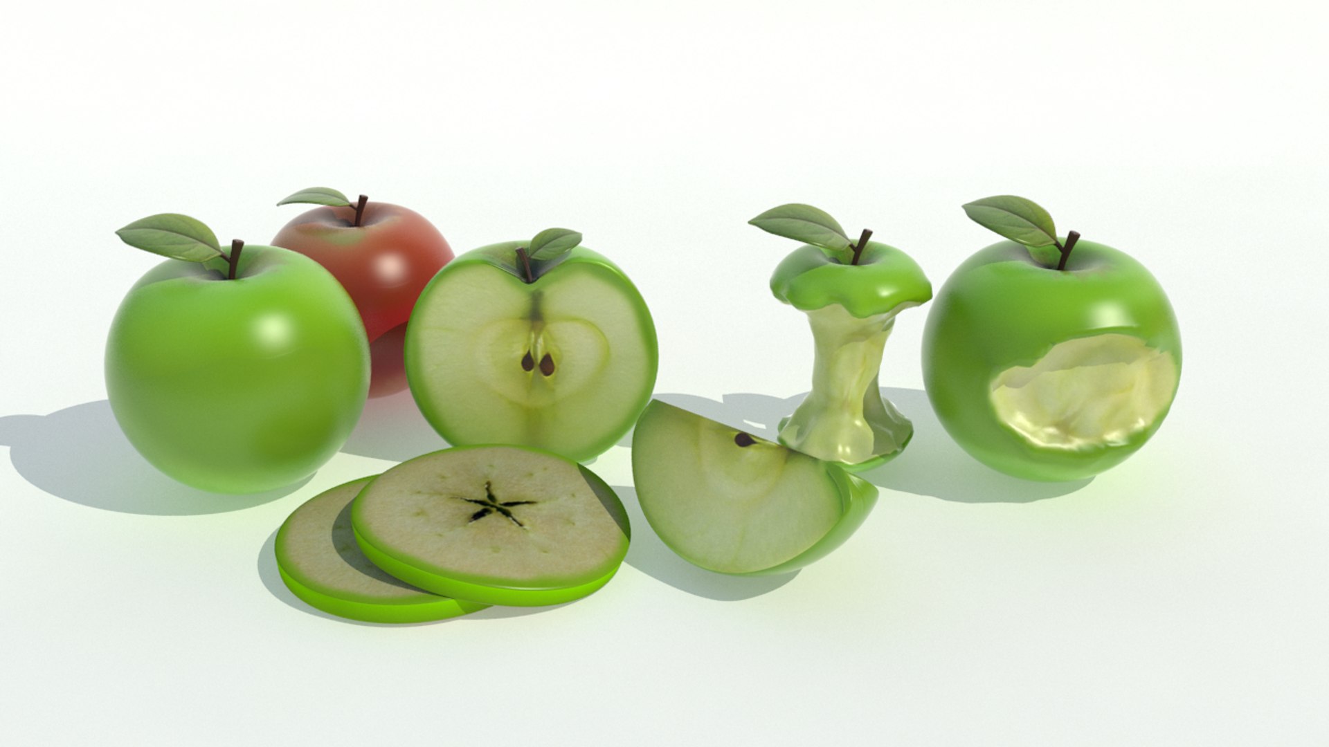 apple realistic 3d 3ds