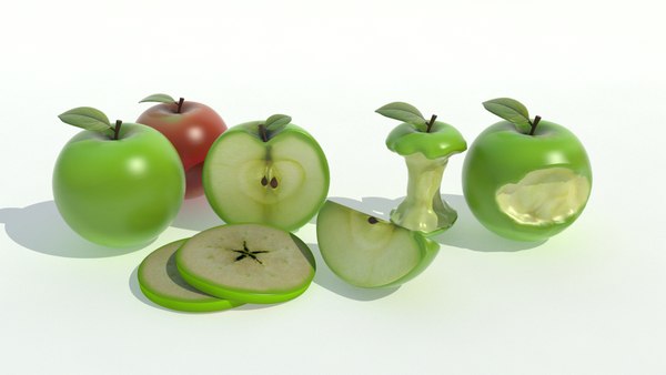 apple realistic 3d 3ds