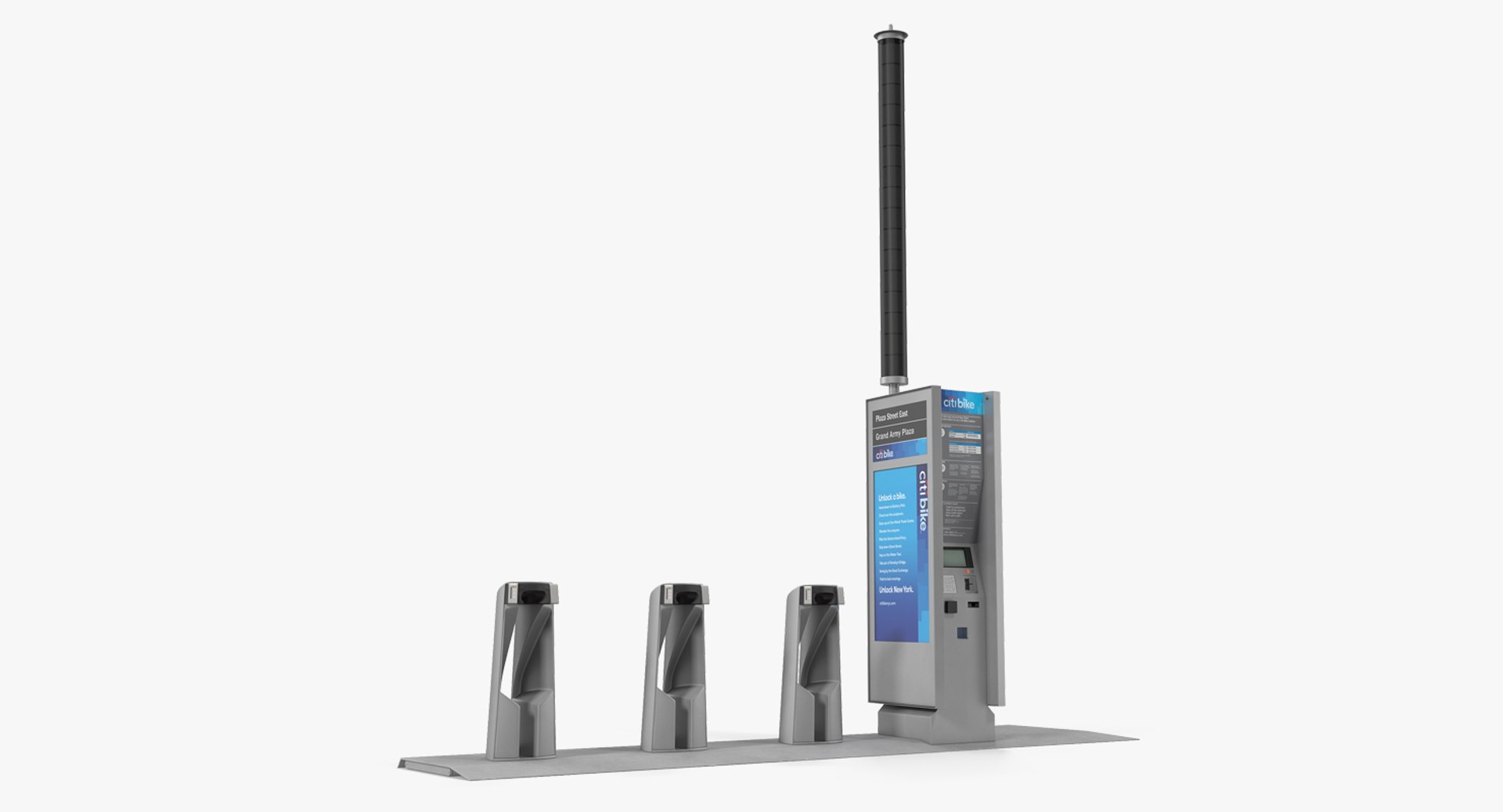 Citi Bike Pay Station Empty 3D model preview