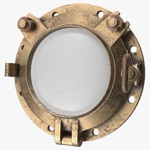 Worn Vintage Ship Porthole Brass