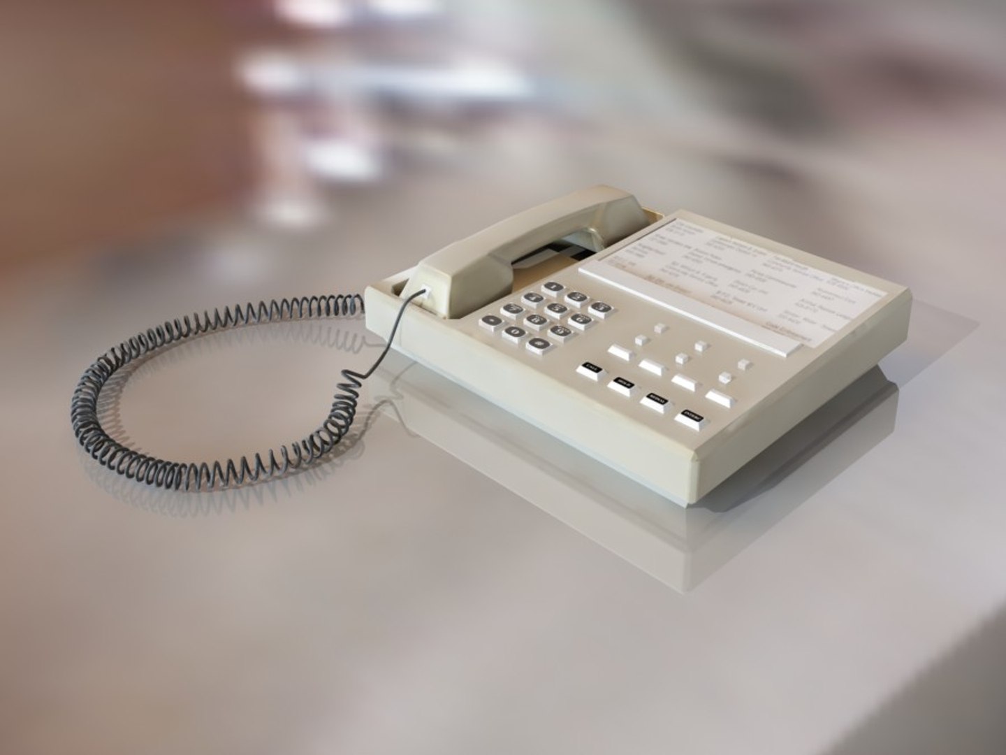 Old Office Phone 3d Model