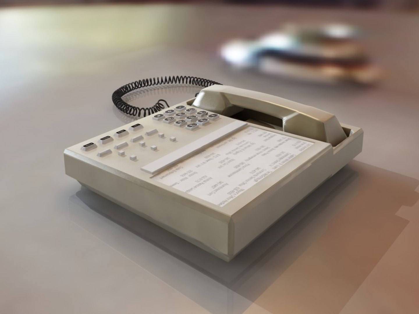 Old Office Phone 3d Model
