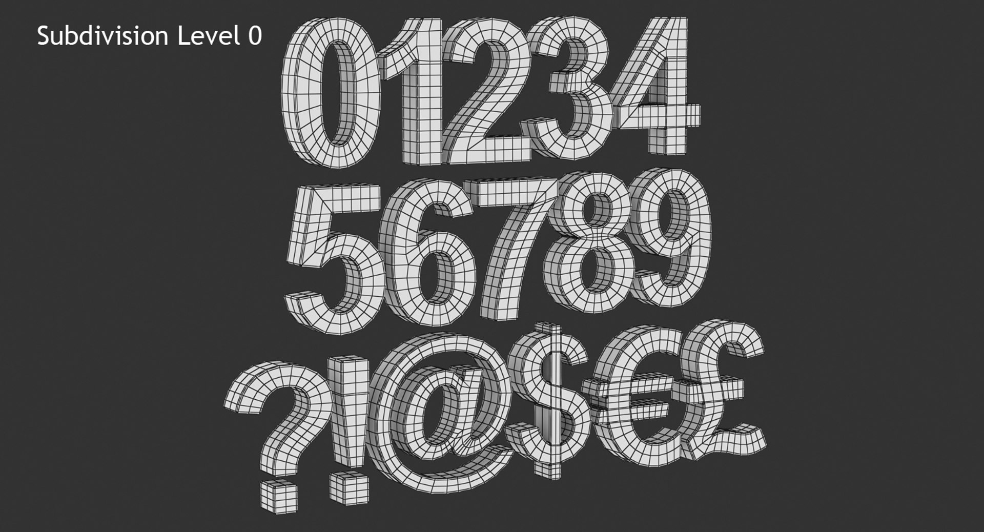 3d model number symbol