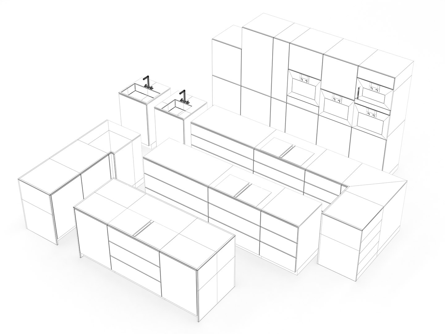 3D Kitchen Modular - TurboSquid 1503349