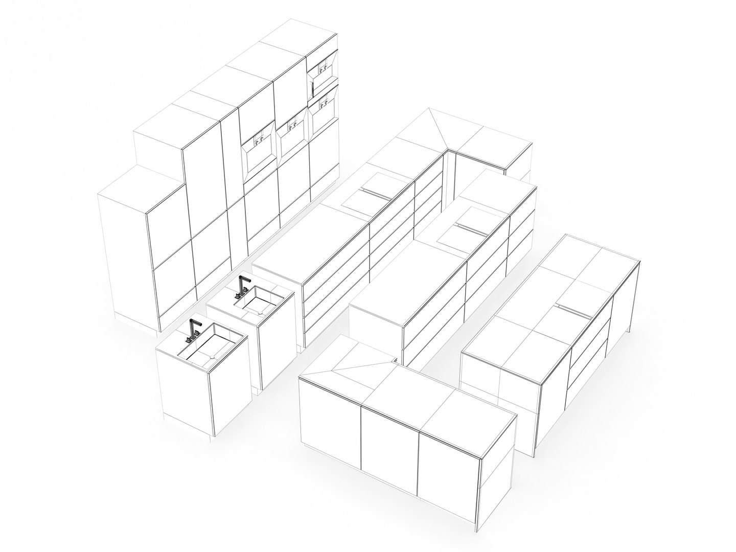 3D Kitchen Modular - TurboSquid 1503349