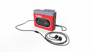 Cassette Player Red 3D model