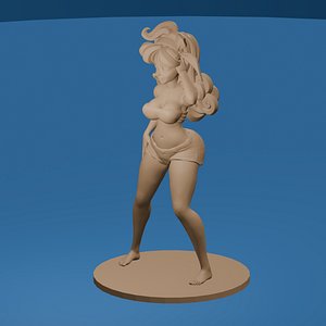 Sexy Toon Girl STL Pinup Style 3D Printable Figure