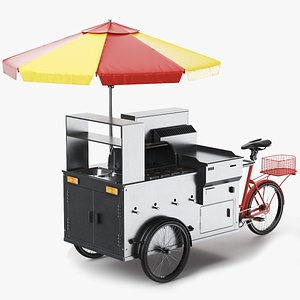 Detailed Hotdog Cart