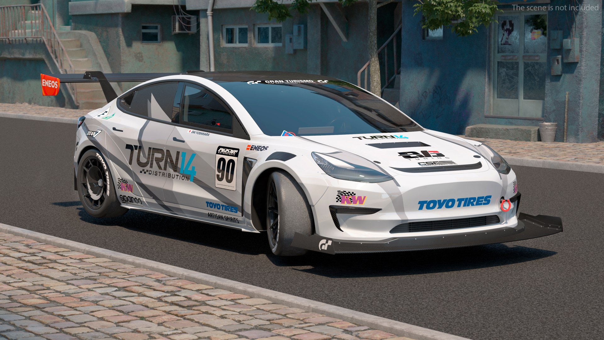 Tesla Model 3 Race Car Rigged for Cinema 4D 3D model - TurboSquid 2157065