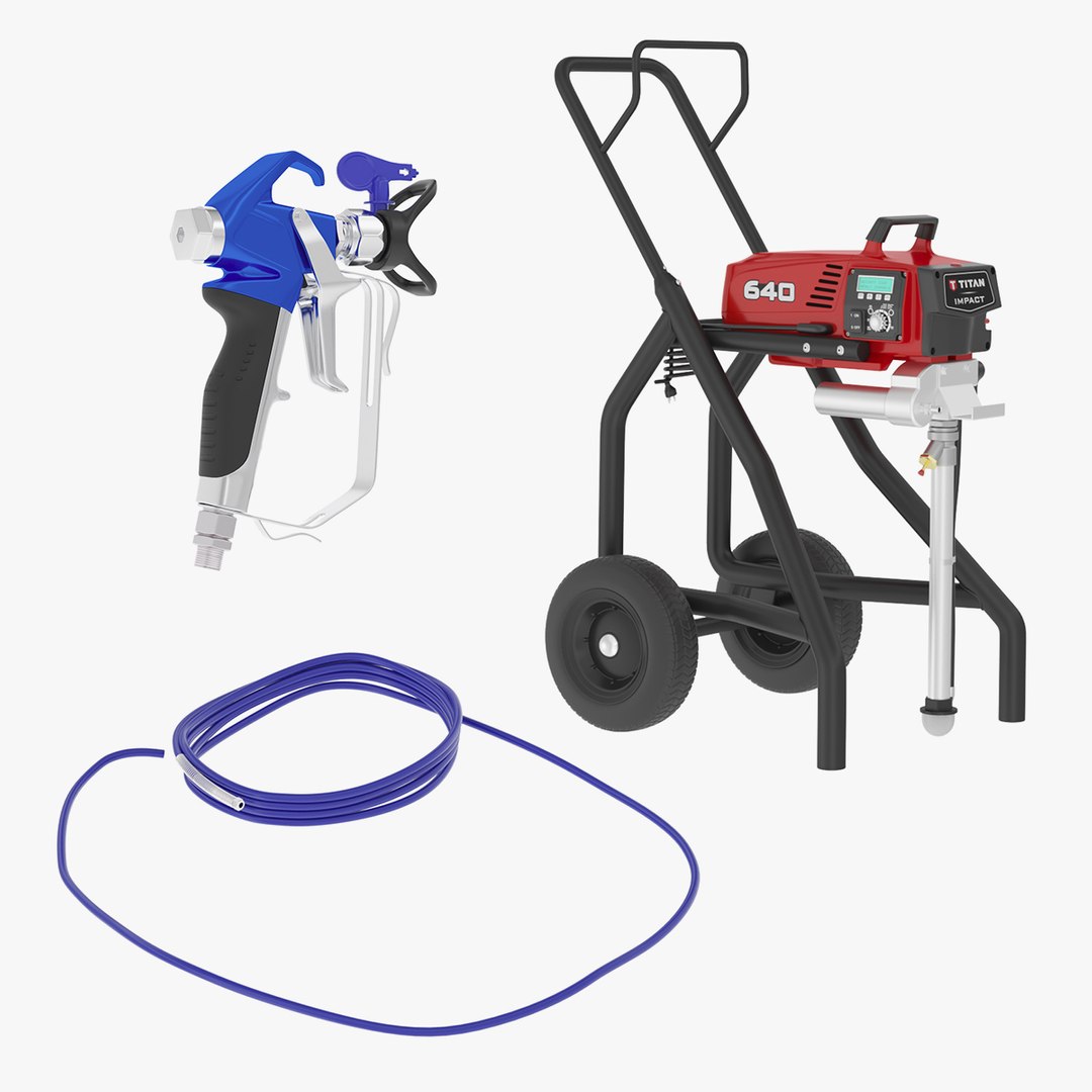 Airless Painting Tools Collection 3D model preview