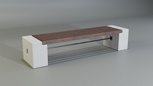 3D Concrete Bench - Type 3A long