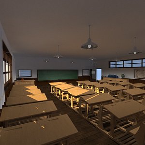 3D old classroom