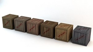 low-poly secret wooden crates 3d obj