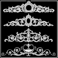 cartouches plaster decor ornament decoration building pediment fronton.