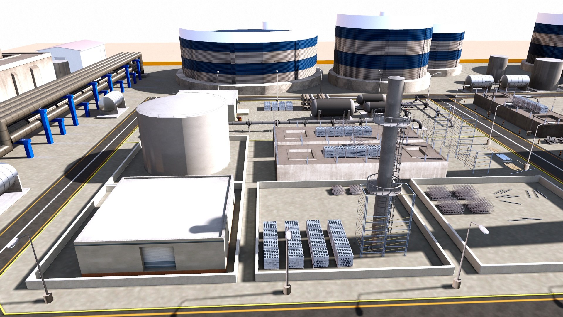 3D Detailed Refinery Collection - TurboSquid 2344273