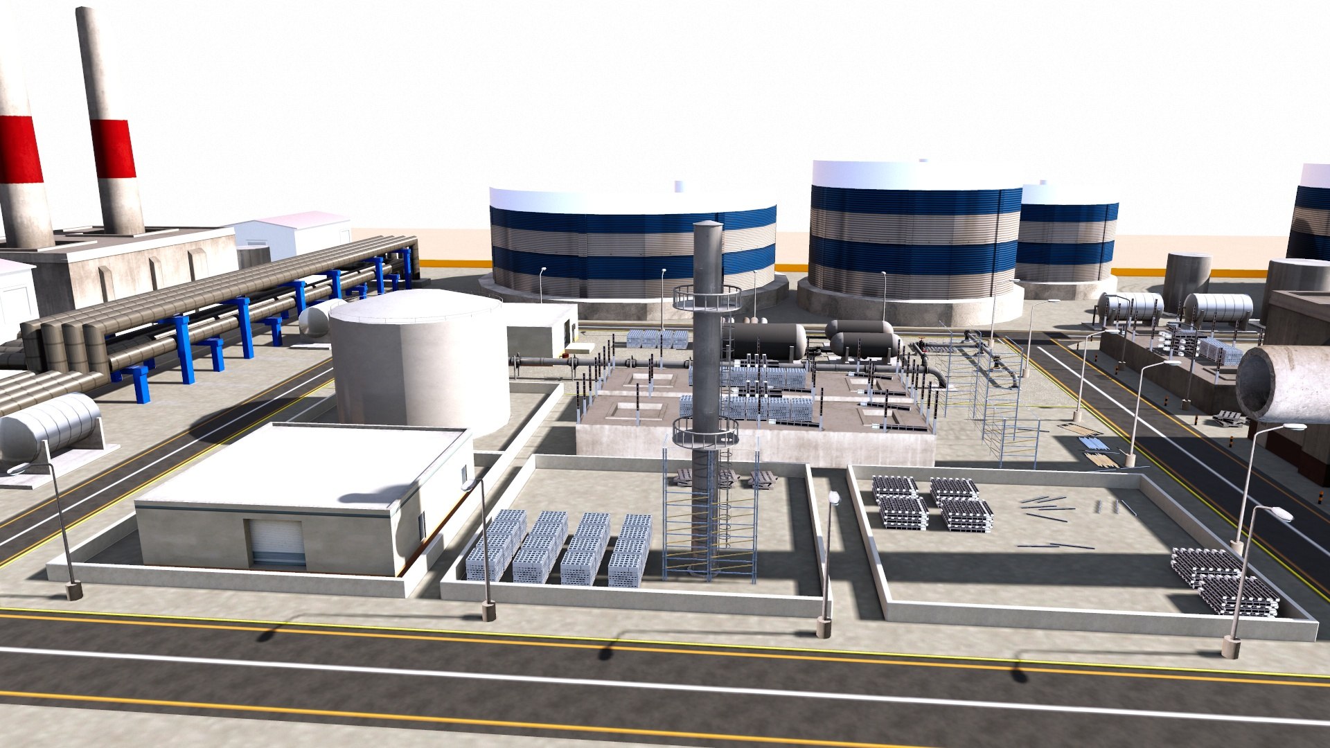 3D Detailed Refinery Collection - TurboSquid 2344273