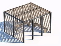 wooden sunshade summerhouse bench(1)