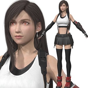 Tifa Detailed Rig - Final Fantasy 3D model