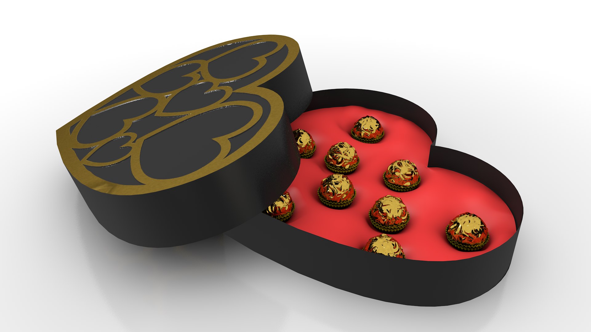 3D Model Lovely Candy Box Chocolate - TurboSquid 1343827