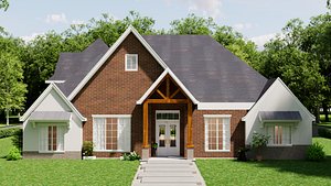 3D model Realistic Exterior House High-Quality PBR Textures