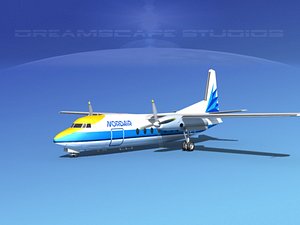 fairchild f-27 fokker 3d model