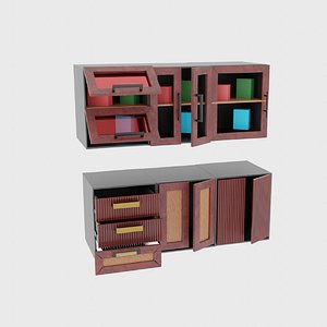 Cabinet Front Glass Set 3D model