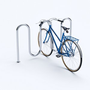 3D Bicycle Parking Wave Rack model