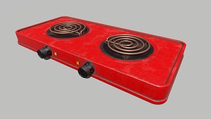 3D Red Cooktop model