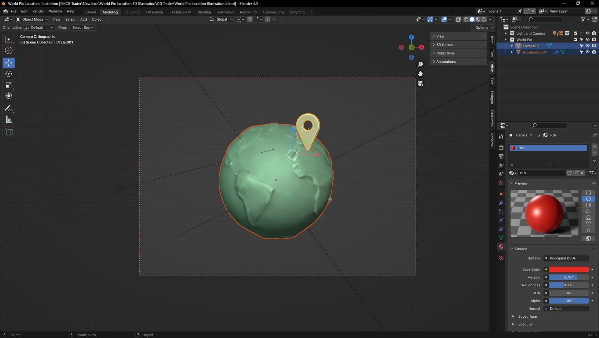 World Pin Location 3D Illustration 3D - TurboSquid 2230867