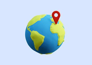 World Pin Location Illustration
