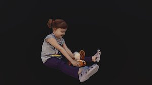 Girl playing 3D model