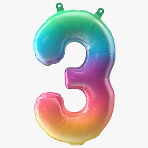 Balloon Numbers 3 Rainbow