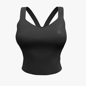 3D Strapped Halter Back Top
