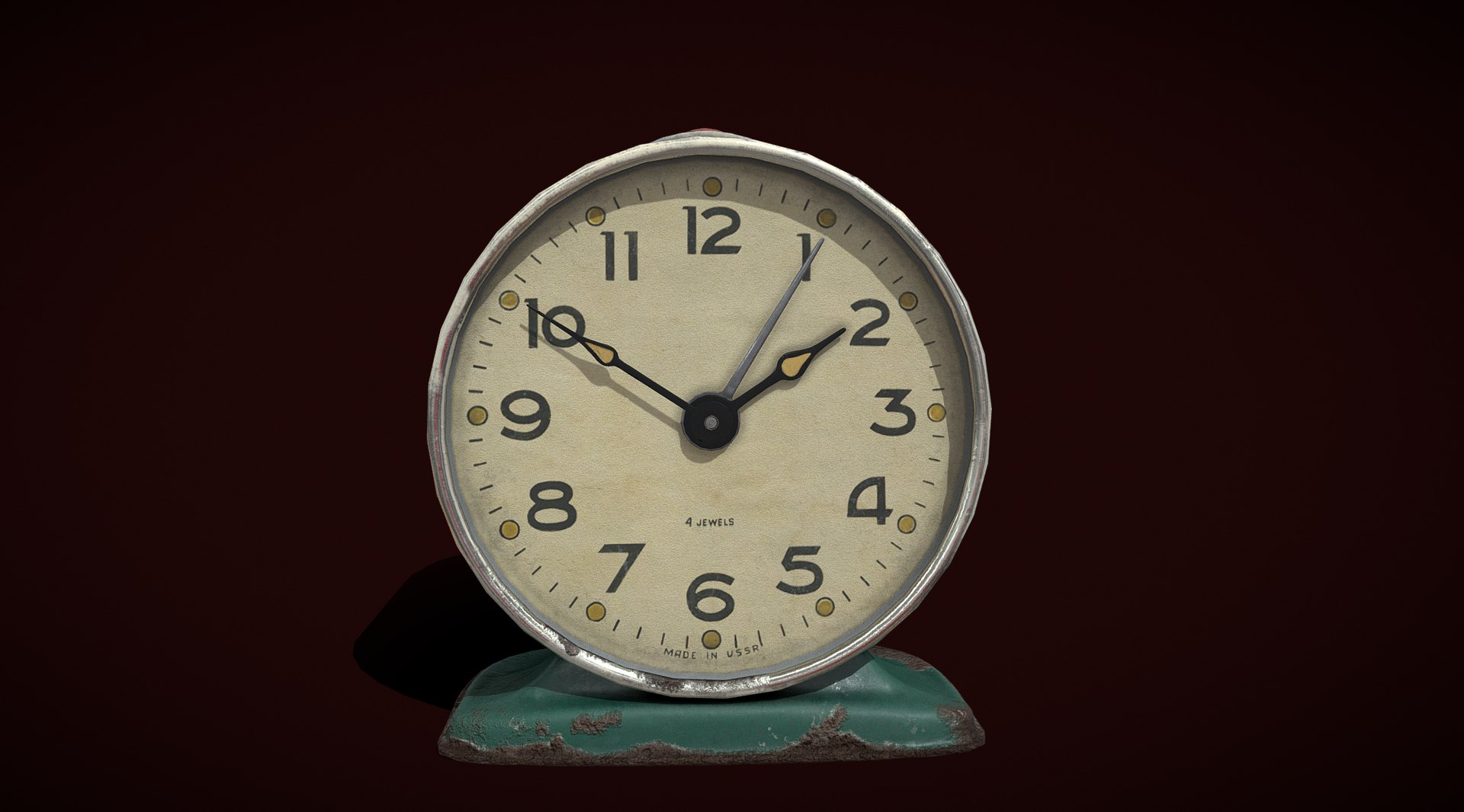 3D Vintage table clock MADE IN USSR green https://p.turbosquid.com/ts-thumb/R4/k5oHEU/tw/20260711234356/png/1783802704/1920x1080/fit_q87/1a48625fe15346e1d2f8e1462253a99a8e46e50e/20260711234356.jpg