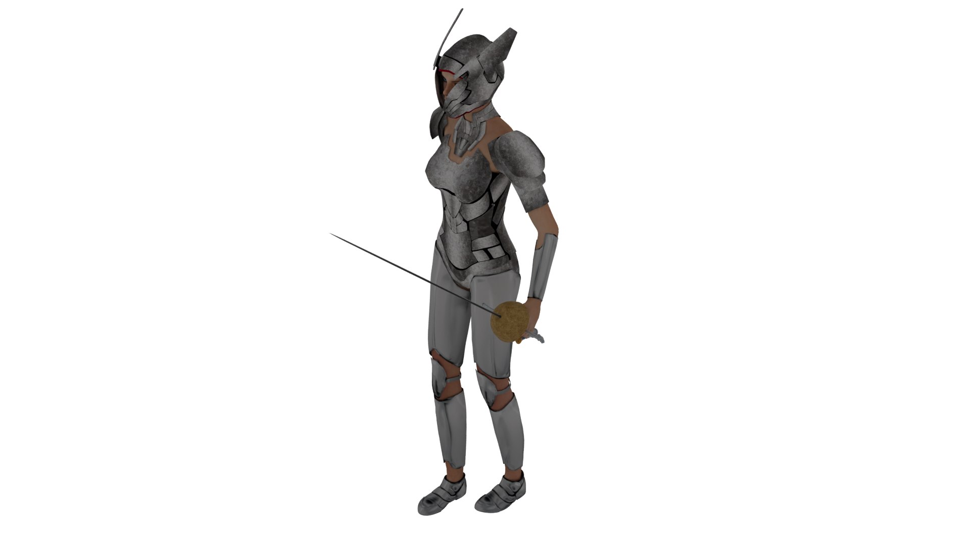 3d Female Warrior Model Turbosquid 2191236