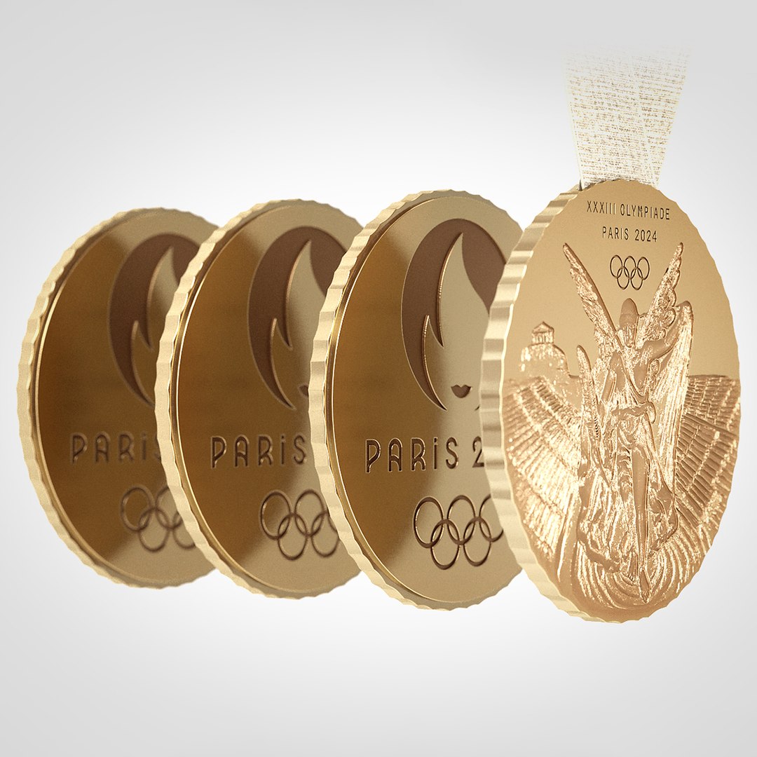 Offizielle Medaille der Olympischen Spiele PARIS 2024 3DModell TurboSquid 2059273