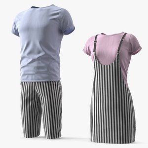 Adult Couple Casual Outfit Set Multicolor