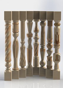 c4d wooden baluster