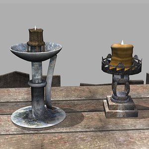 Grunge Metal Candleholders