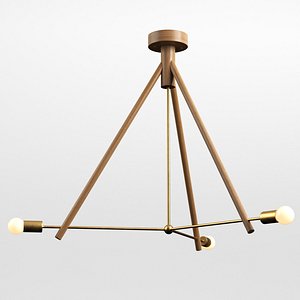 lodge chandelier 3 3D model