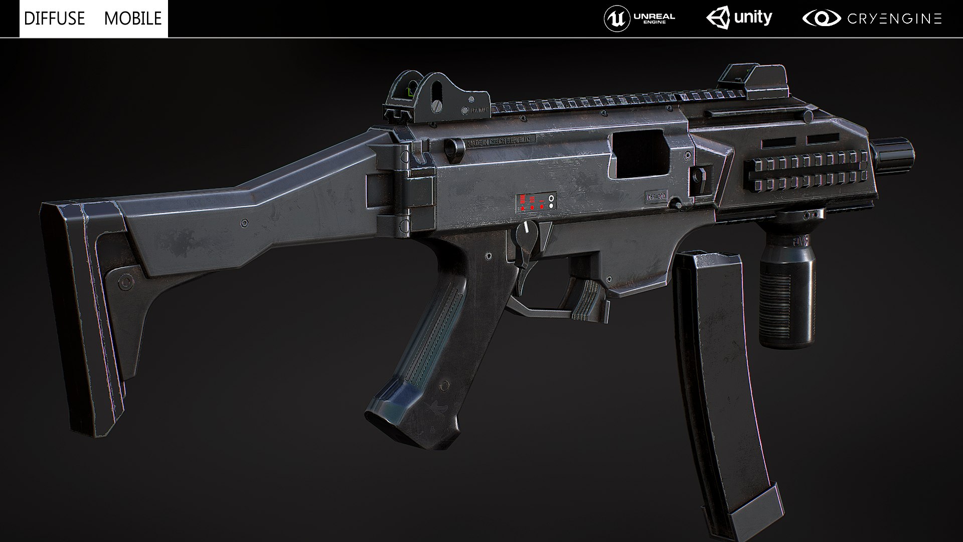 3D Cz Scorpion EVO 3A1 - Mobile Ready Low Poly - TurboSquid 1781522