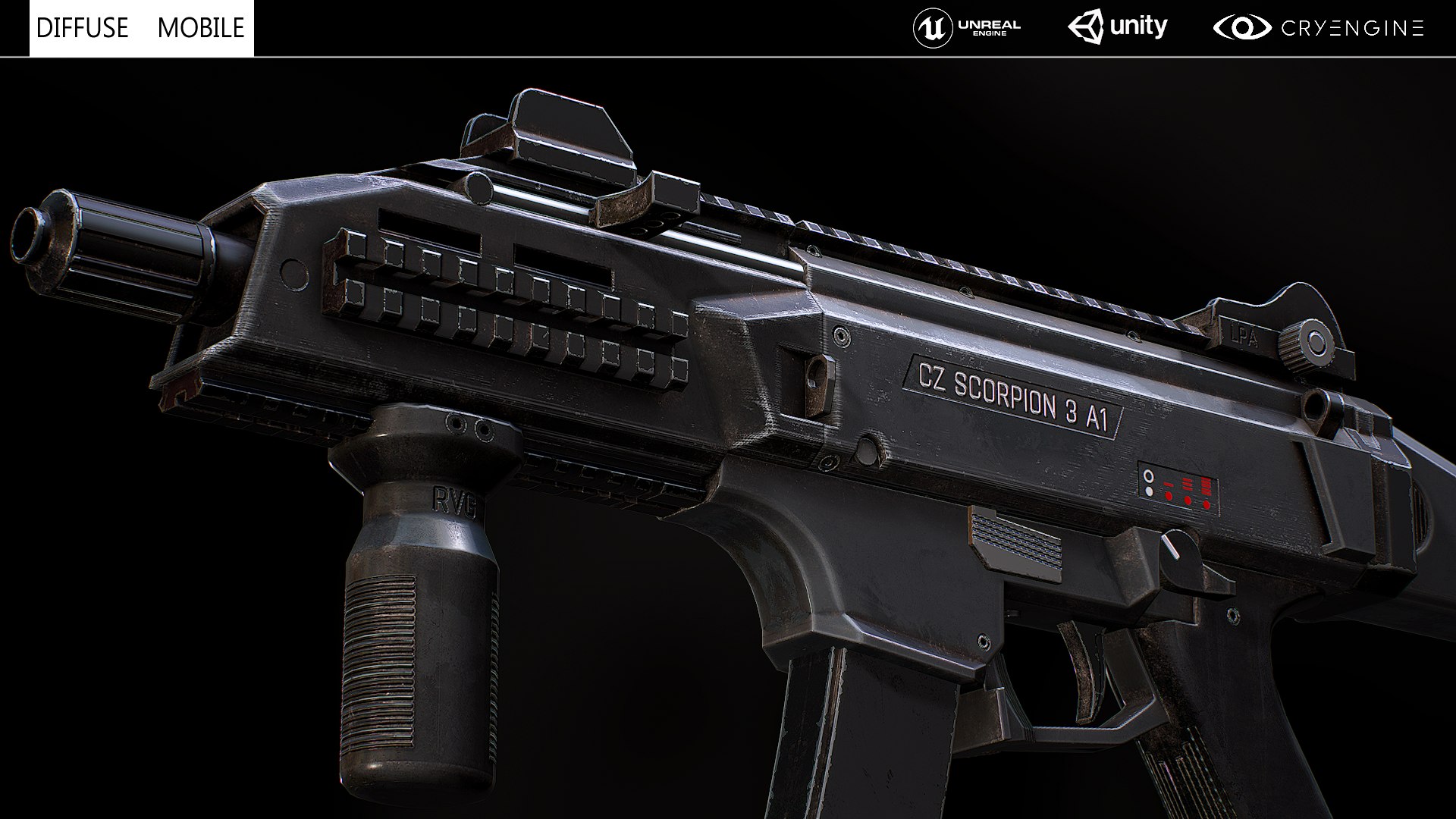 3D Cz Scorpion EVO 3A1 - Mobile Ready Low Poly - TurboSquid 1781522