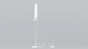 3D Alphabet L Silver Chain Candleholder 3D Model True PBR Renders Zero Cleanup UVs 4K PBR Textures