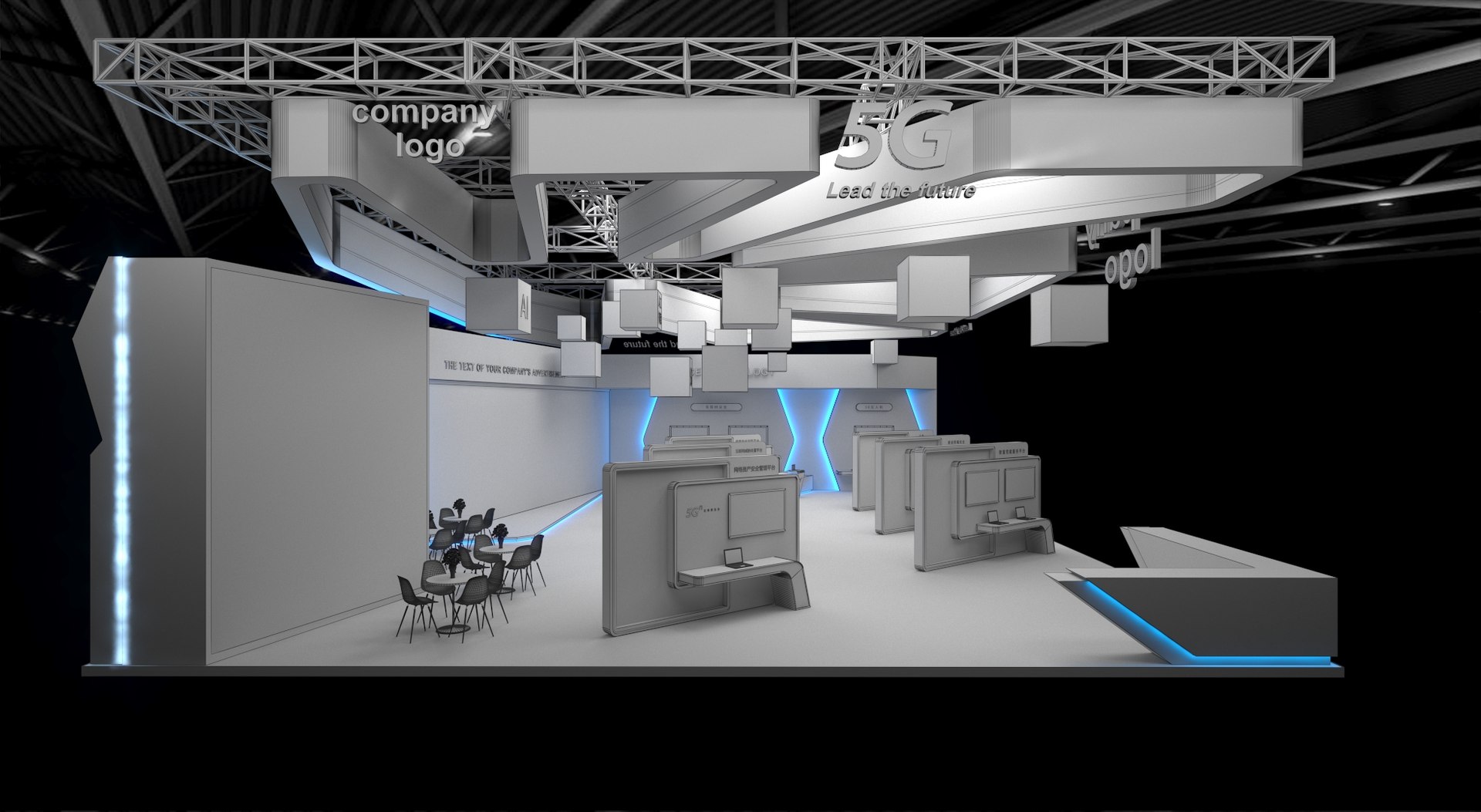 Exhibition stand 20x15 model 3D - TurboSquid 2006311