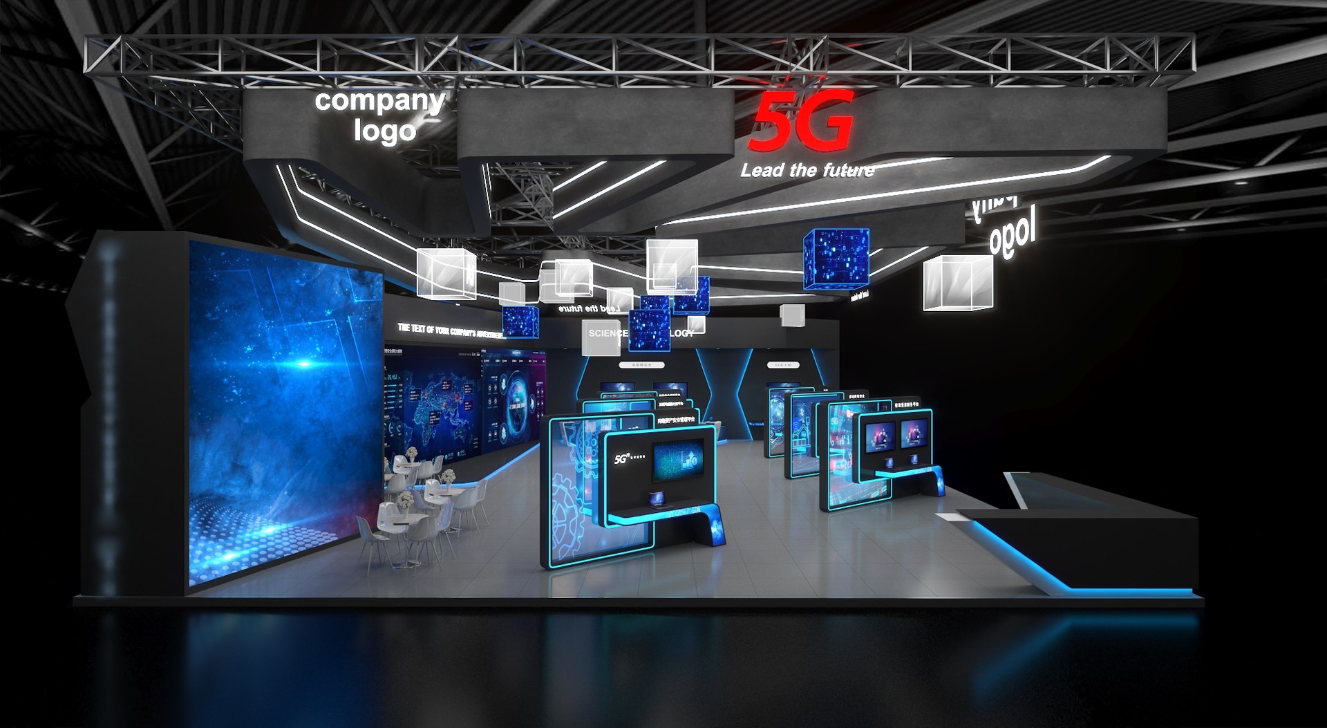 Exhibition stand 20x15 model 3D - TurboSquid 2006311