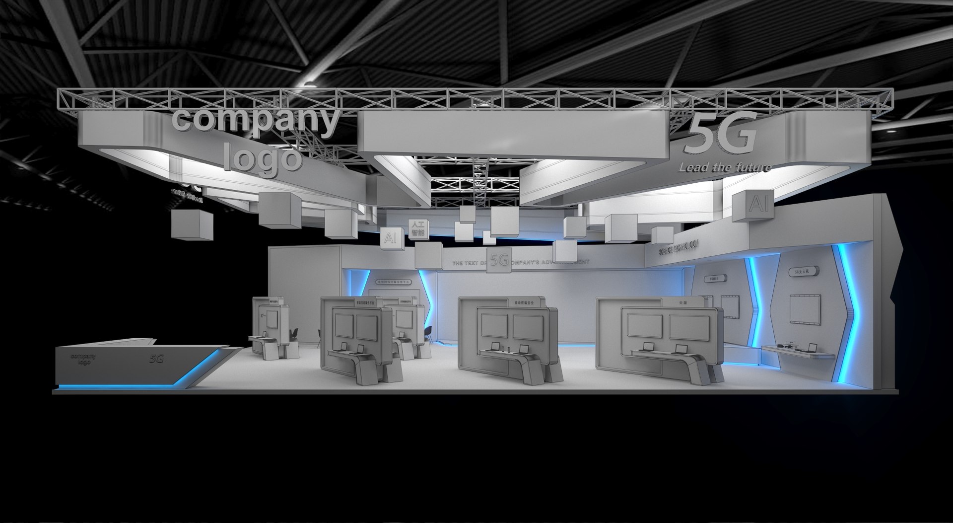 Exhibition stand 20x15 model 3D - TurboSquid 2006311