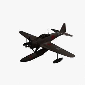 Mitsubishi A6M2-N Rufe - WWII Japanese Floatplane Fighter 3D Model